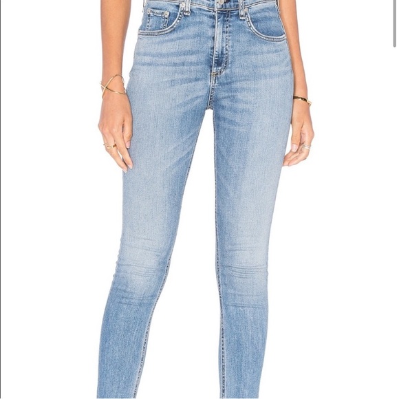 Rag & Bone High Waisted Skinny Jean in Freemont (timeless light wash) - Picture 5 of 7